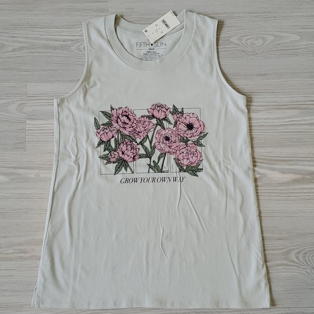 Fith Sun grow your own way tank top. Small.Grey